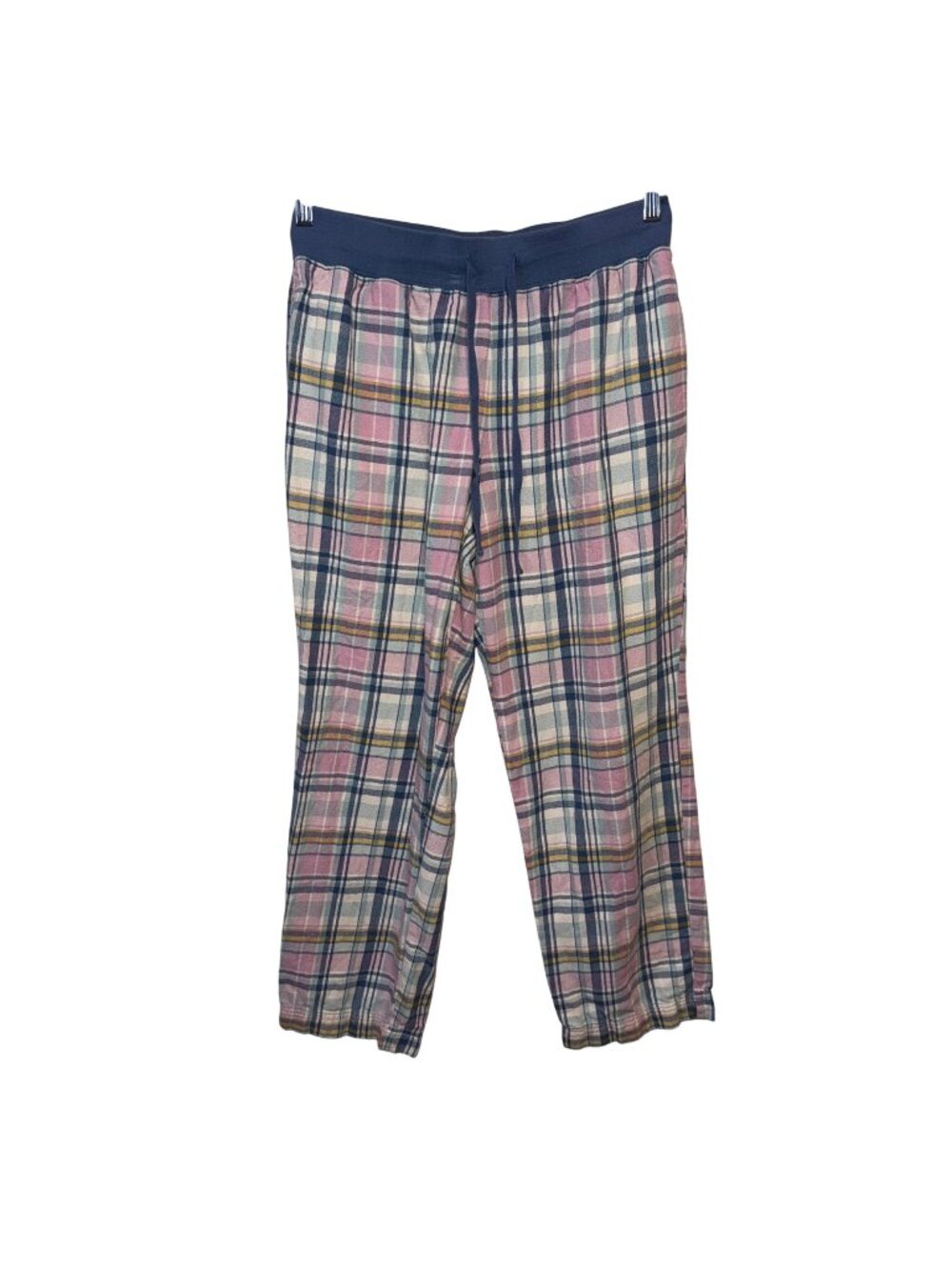 L.L.Bean Womens Medium Plaid Lounge Pants With Drawstring Waist Cotton Blend
